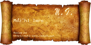Mühl Imre névjegykártya
