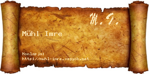 Mühl Imre névjegykártya